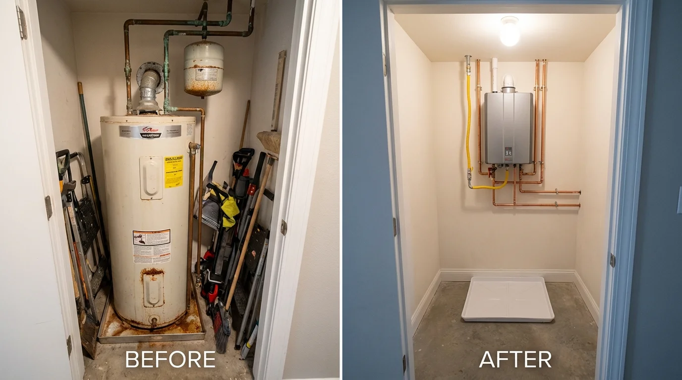 Tank water heater versus wall-mounted tankless unit comparison for Reform, AL homeowners
