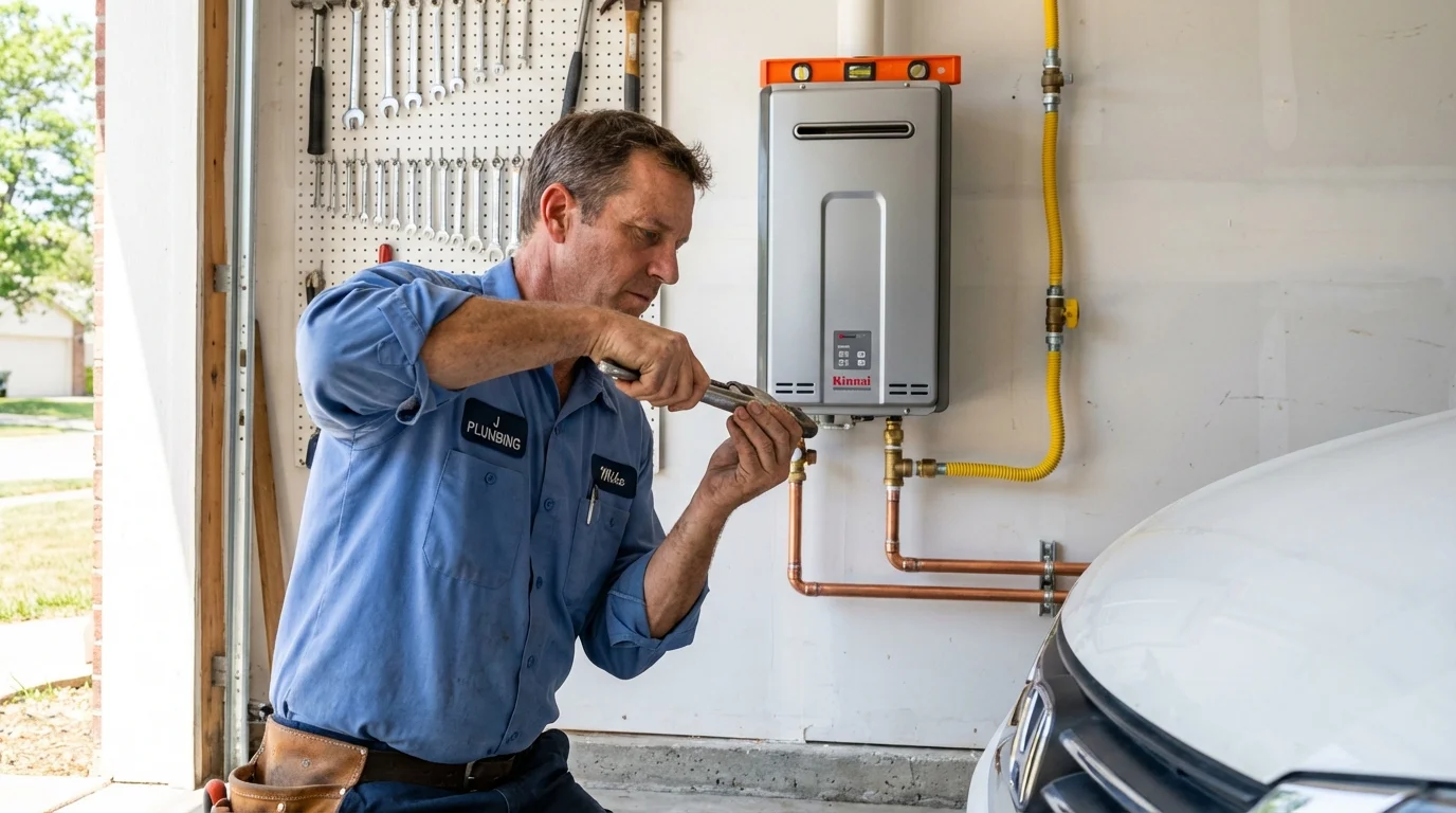 Tankless water heater installation by a Johns Plumbing LLC plumber in Reform